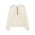 Button-Front Ribbed Knit Sweater