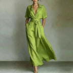Solid Cinched-Waist Dress - view 5