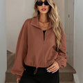 High-Neck Drawstring Utility Jacket