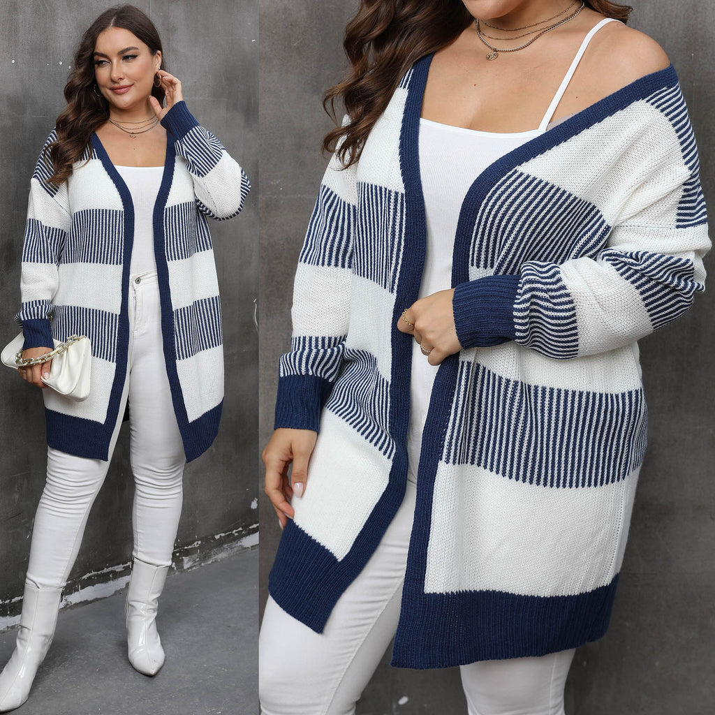 Colour-Block Striped Longline Cardigan - view 5