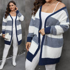 Colour-Block Striped Longline Cardigan - view 5