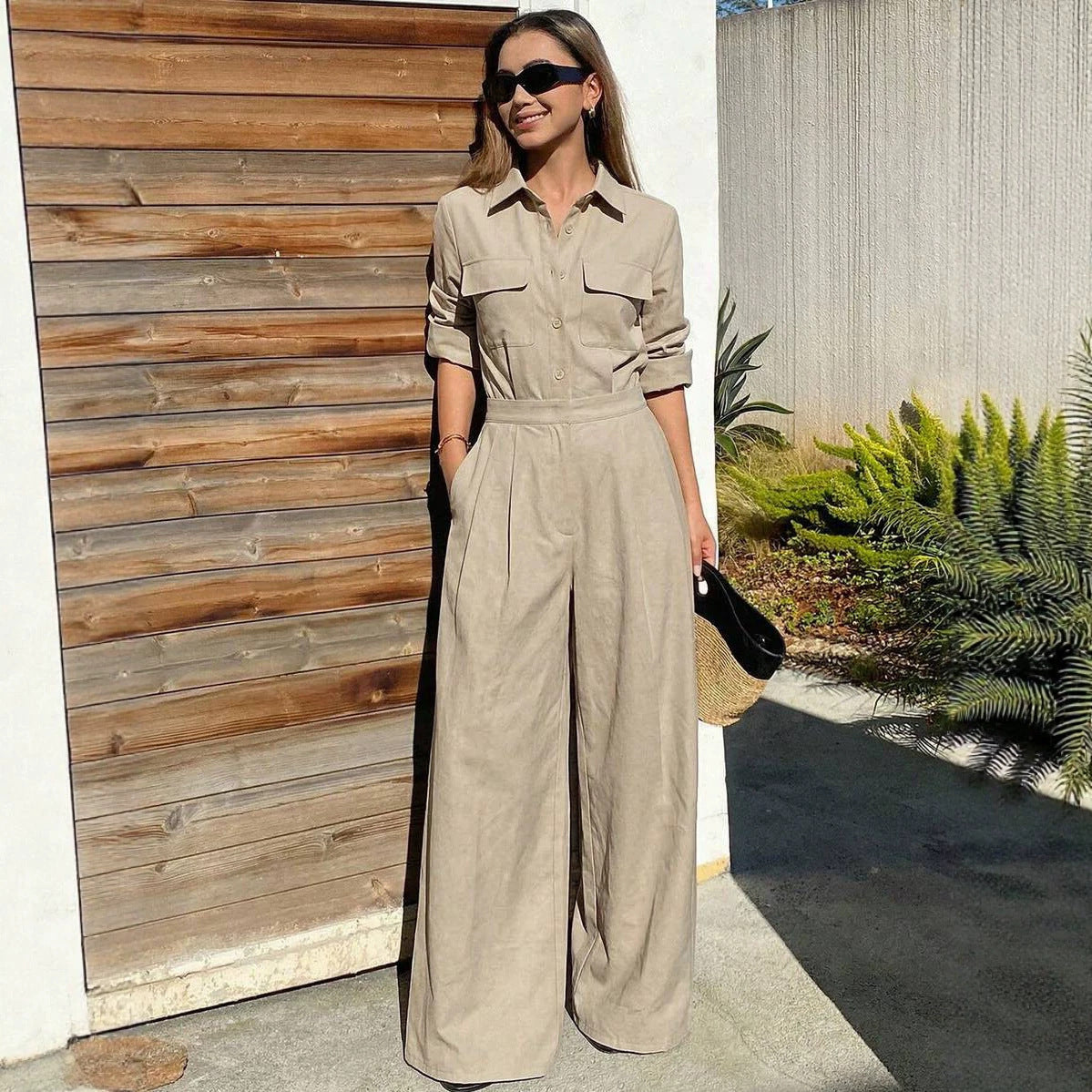 Collared Utility Jumpsuit