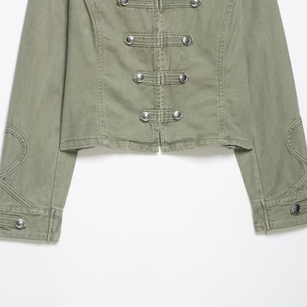 Button-Trim Slim-Fit Jacket
