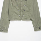 Button-Trim Slim-Fit Jacket