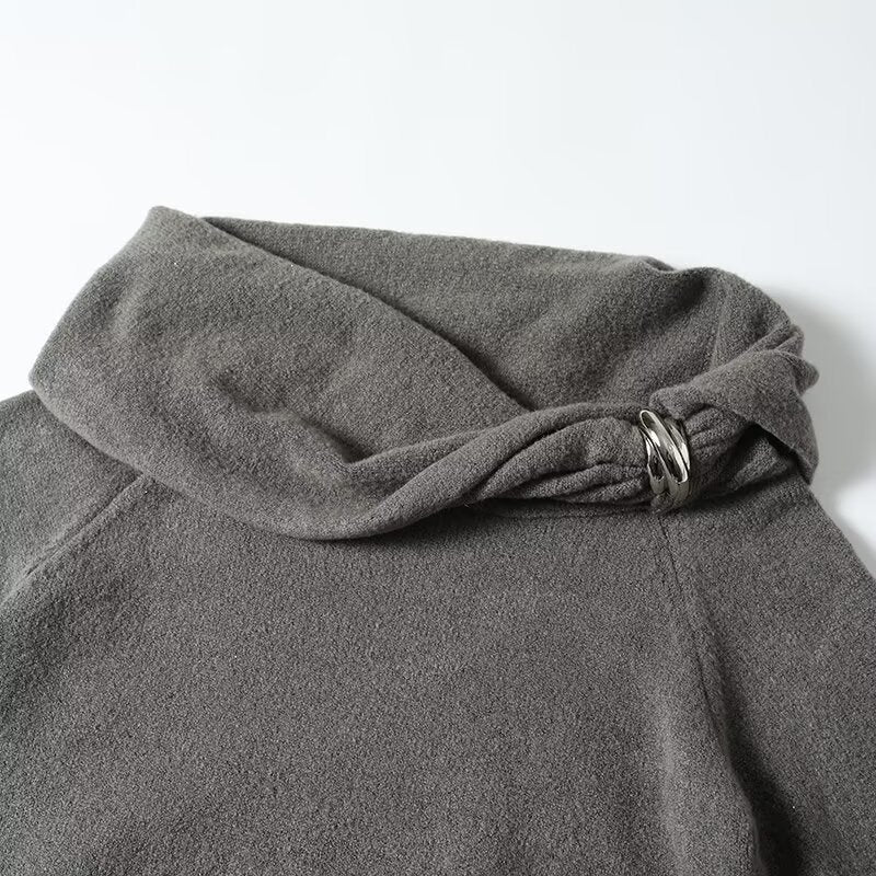 Pull ample en tricot pour femme, style niche, avec sens du design