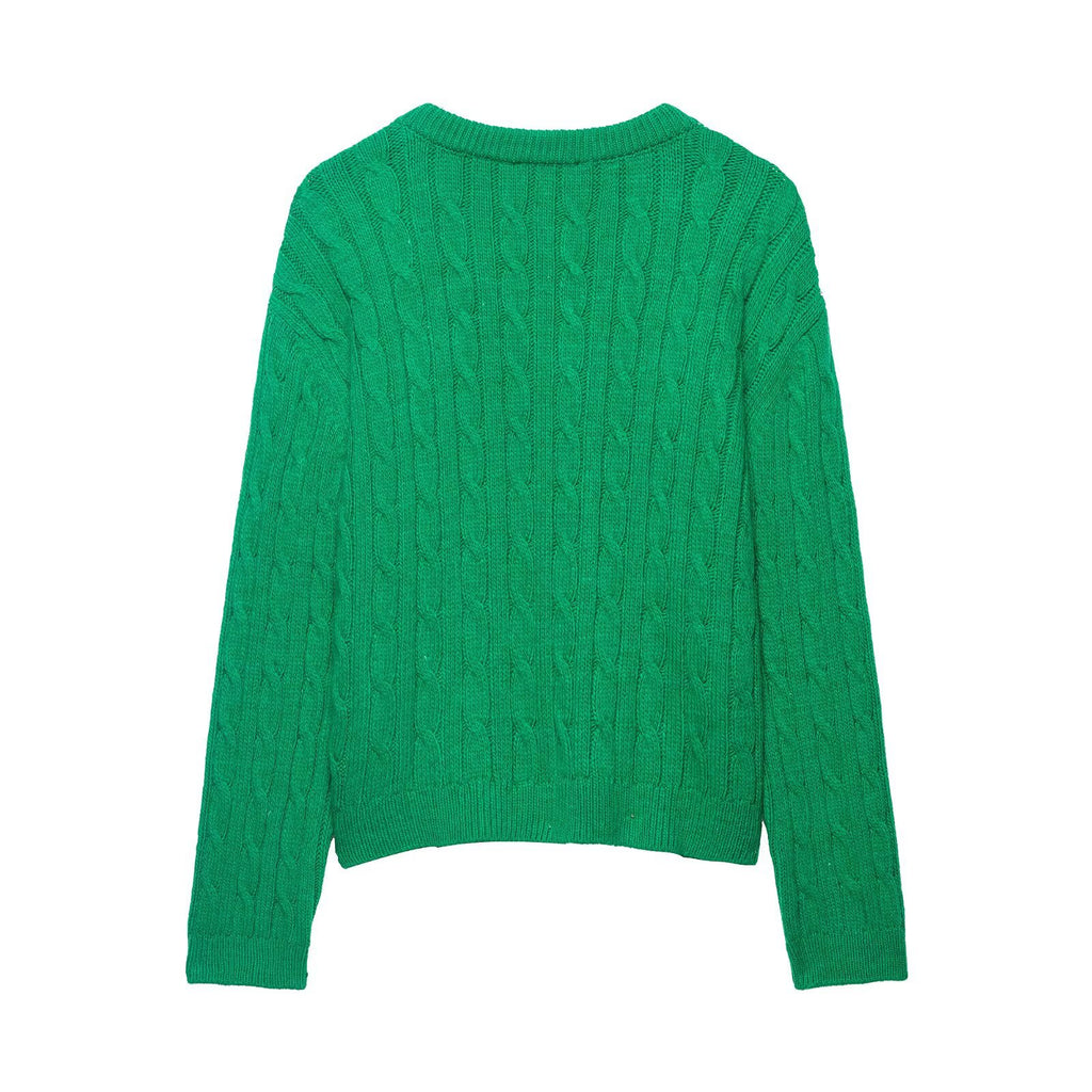 Pull en maille décontracté à col en V