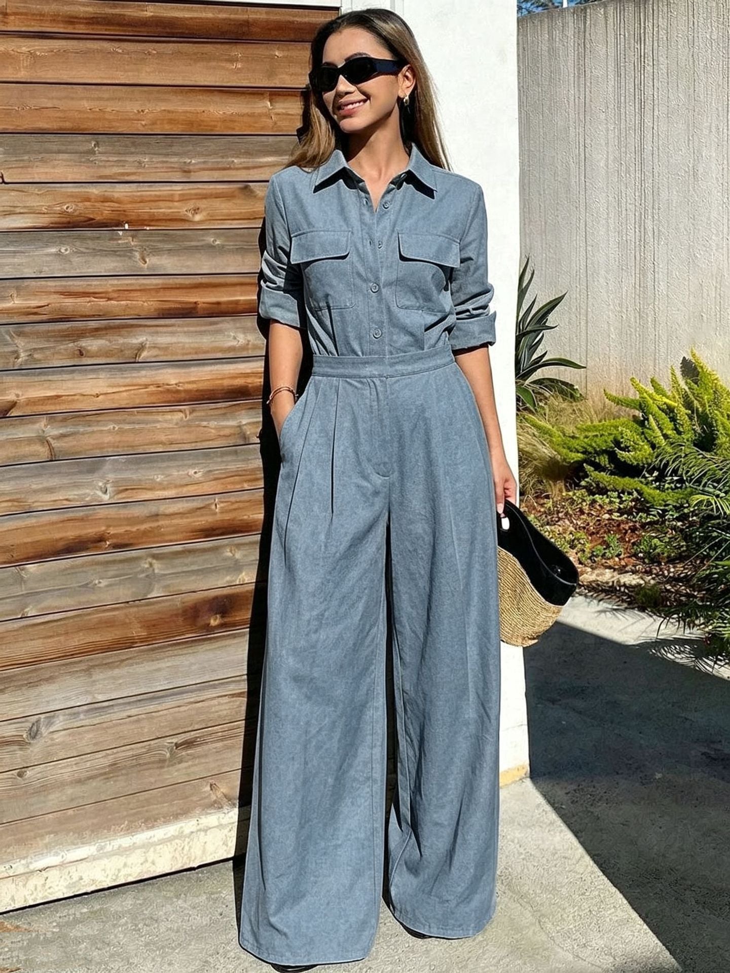 Collared Utility Jumpsuit