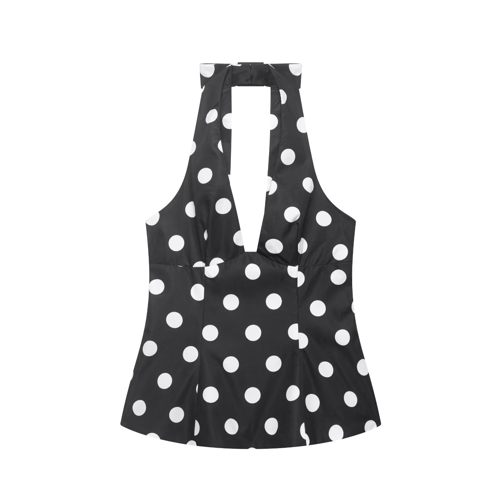 Polka-Dot Bow Halter Top