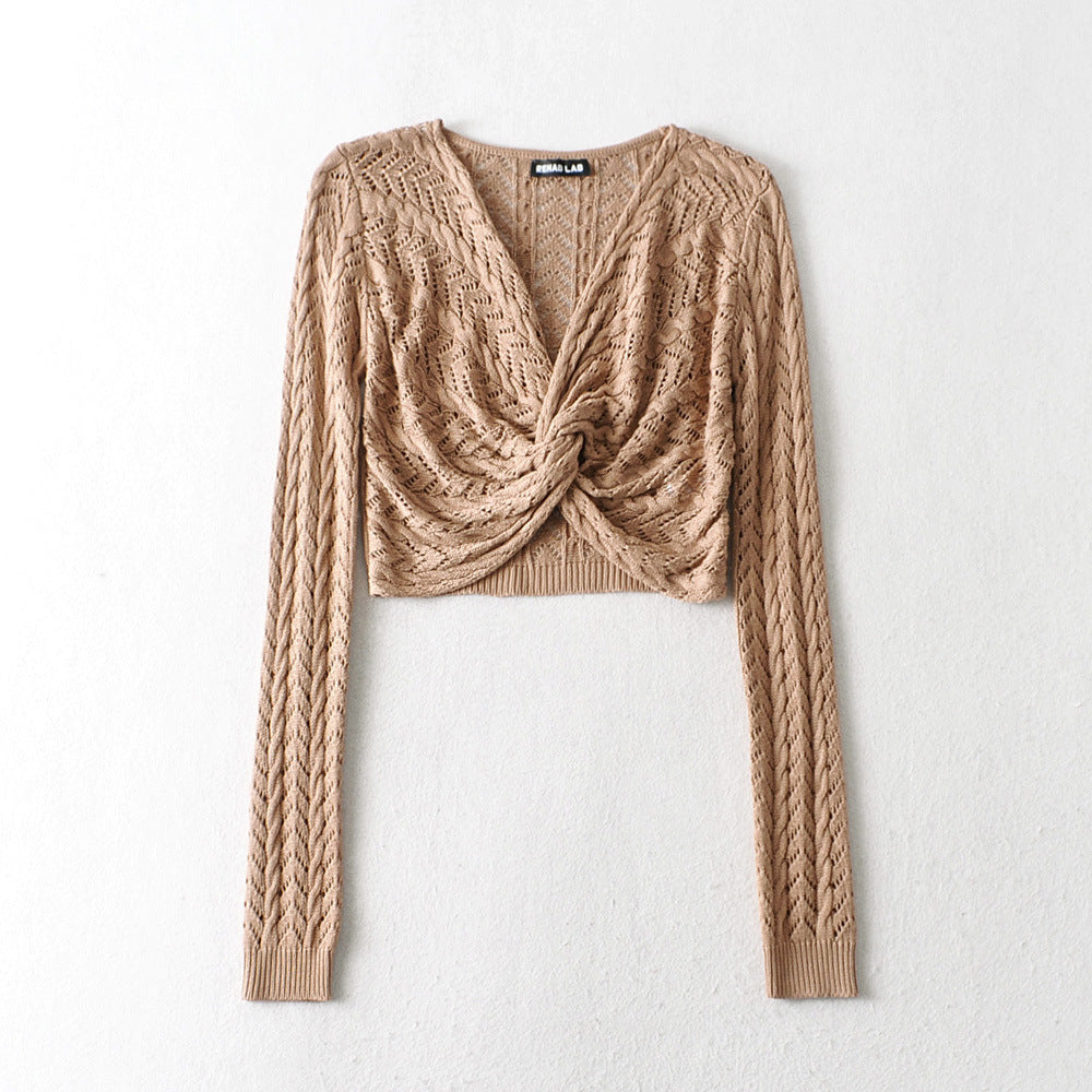 Pull Chic Tricot Croisé Ajoure