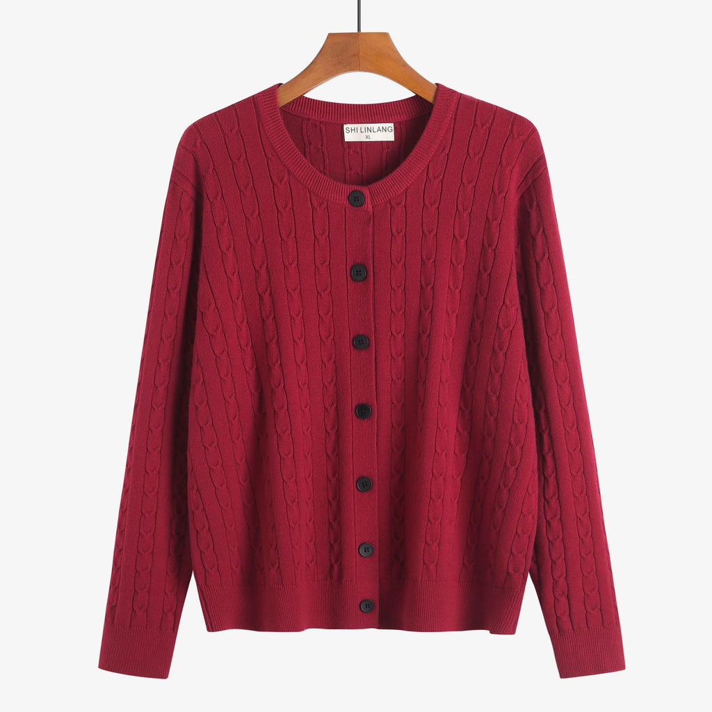 Gilet long tricoté style rétro pour femme, décontracté pour le bureau, coupe oversize, manches longues