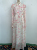 Printed Flared-Sleeve Maxi Dress