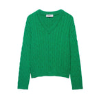 Pull en maille décontracté à col en V