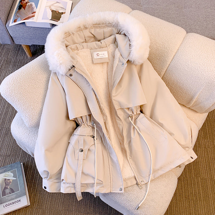 Faux-Fur Trim Hooded Puffer Jacket