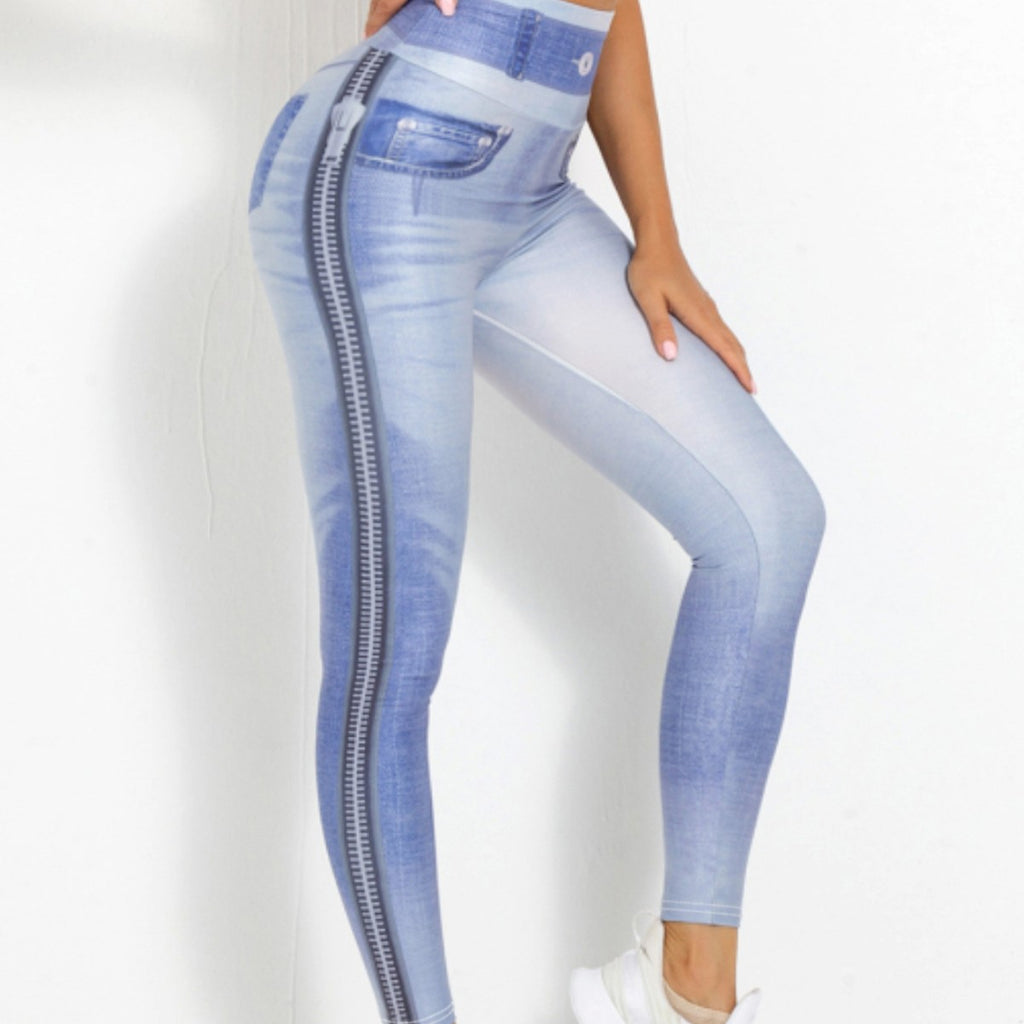 Pantalon de yoga Barbie en jean pêche pour femme - Legging de fitness, coupe ajustée, pour le culturisme
