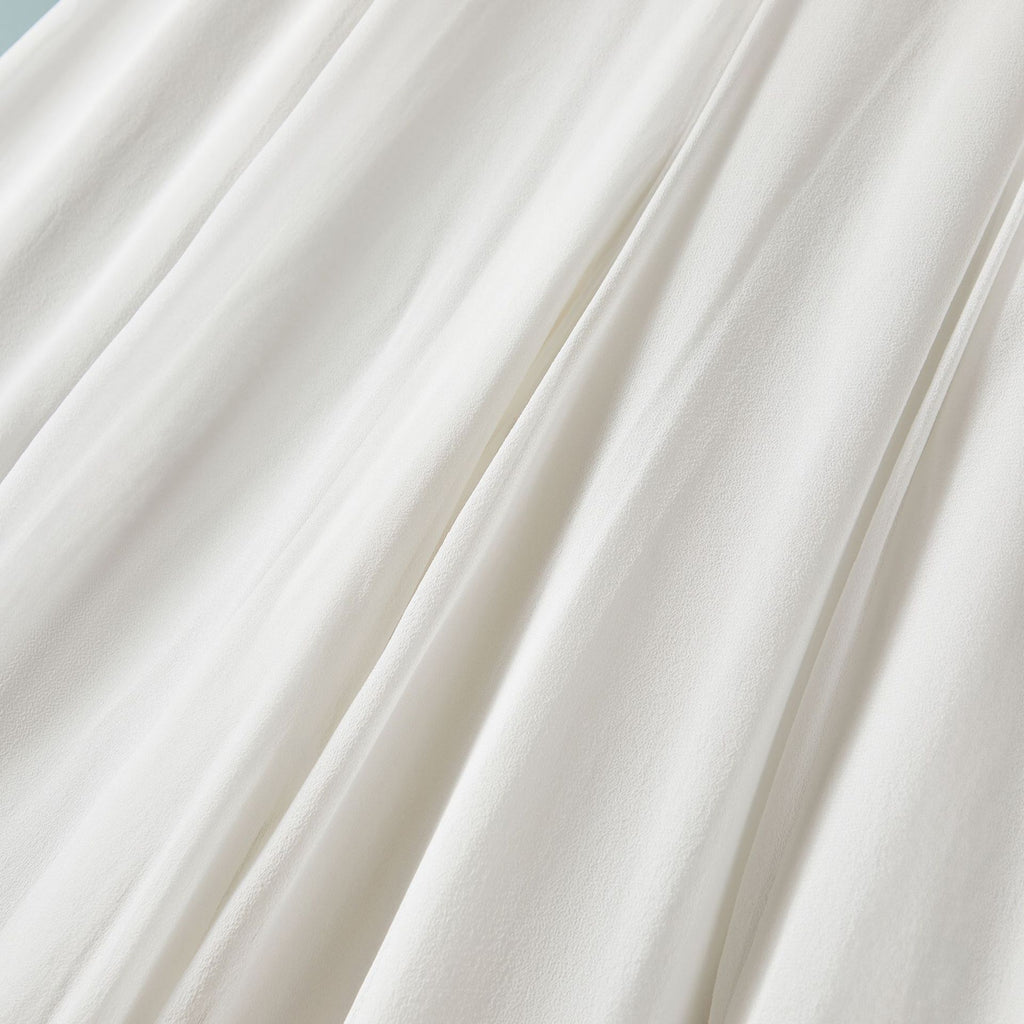 Silk-Blend Lace-Waist Wide-Leg Trousers