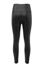 Legging taille haute en similicuir noir