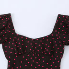 Polka-Dot Puff-Sleeve Mini Dress