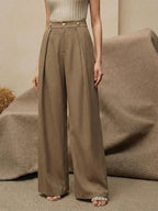 Flowing High-Waist Suit Trousers