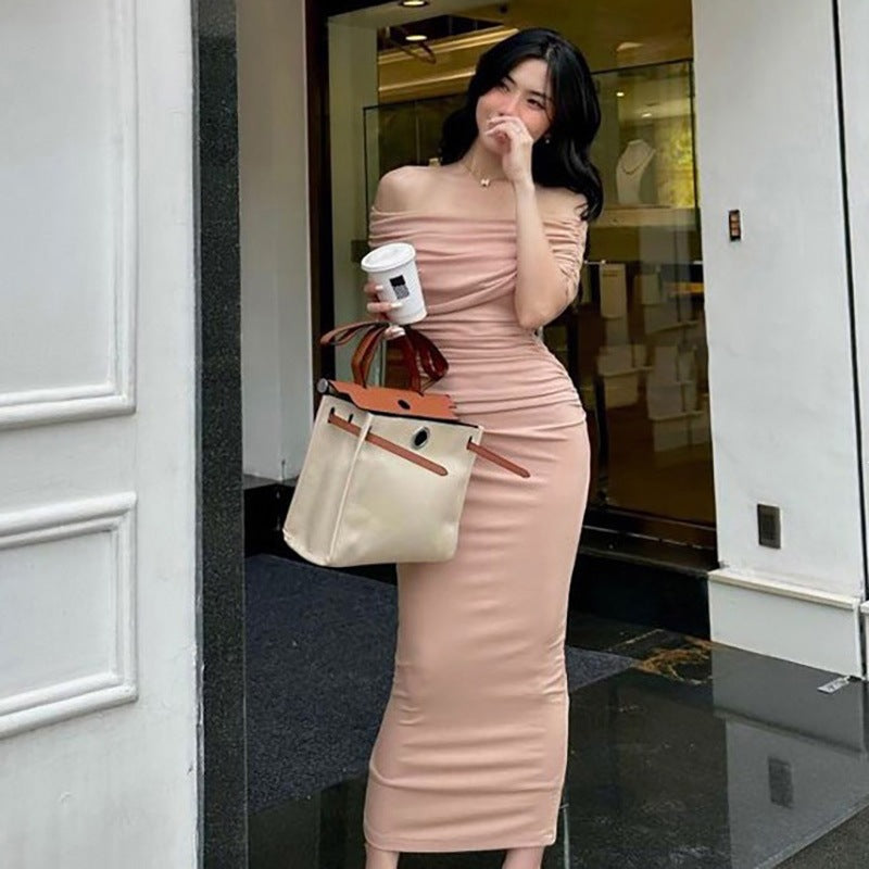 One-Shoulder Pleated Maxi Dress — product image 3