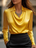 Camisa de manga larga con cuello y solapa