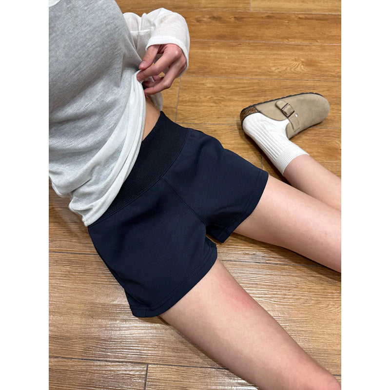 Pantalones cortos ajustados de talle alto con elástico