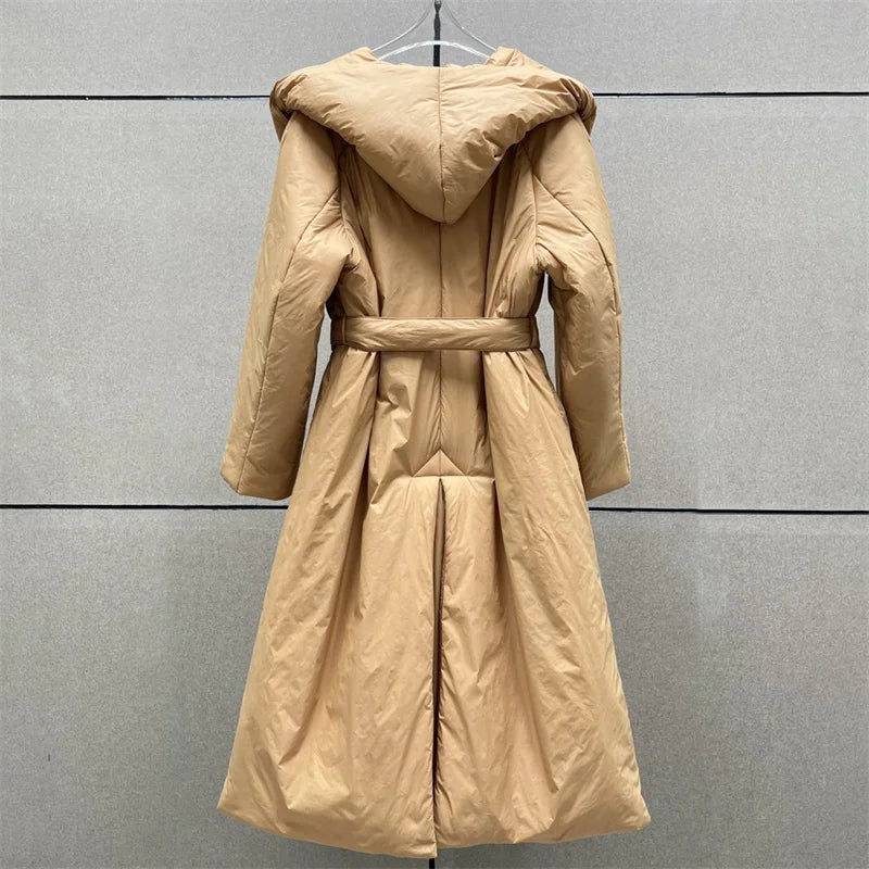 Oversized-Collar Padded Coat