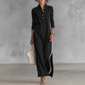 Robe sweat à capuche et boutons en jersey de coton blanc simple avec ourlet roulé pour femme