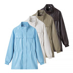 Stand-Collar Belted Faux-Leather Jacket