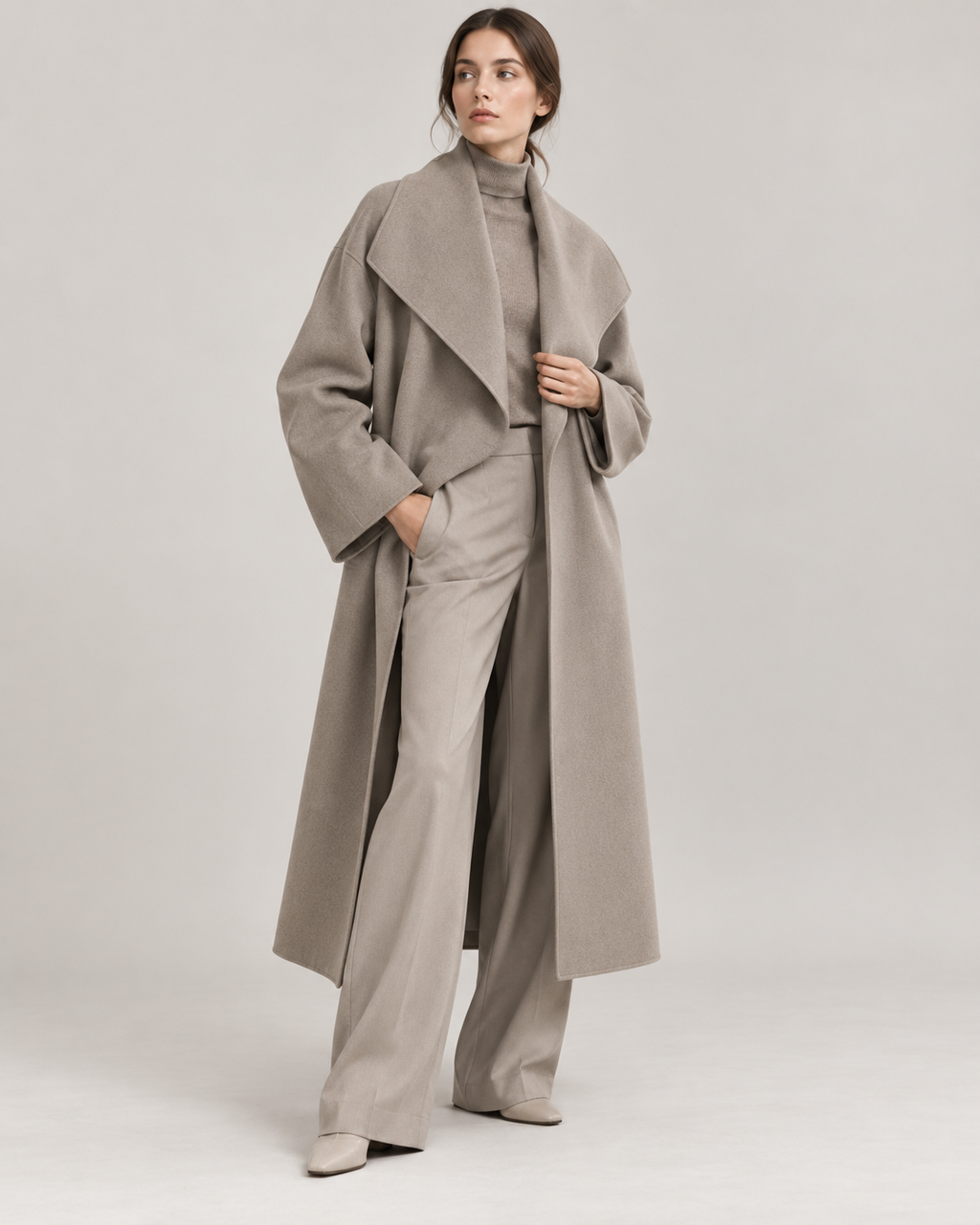 Side-Slit Wool Greatcoat