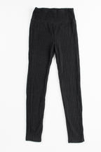 Legging en maille texturée côtelée à large ceinture gris foncé