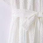 Embroidered Cutout Dress in White - view 4