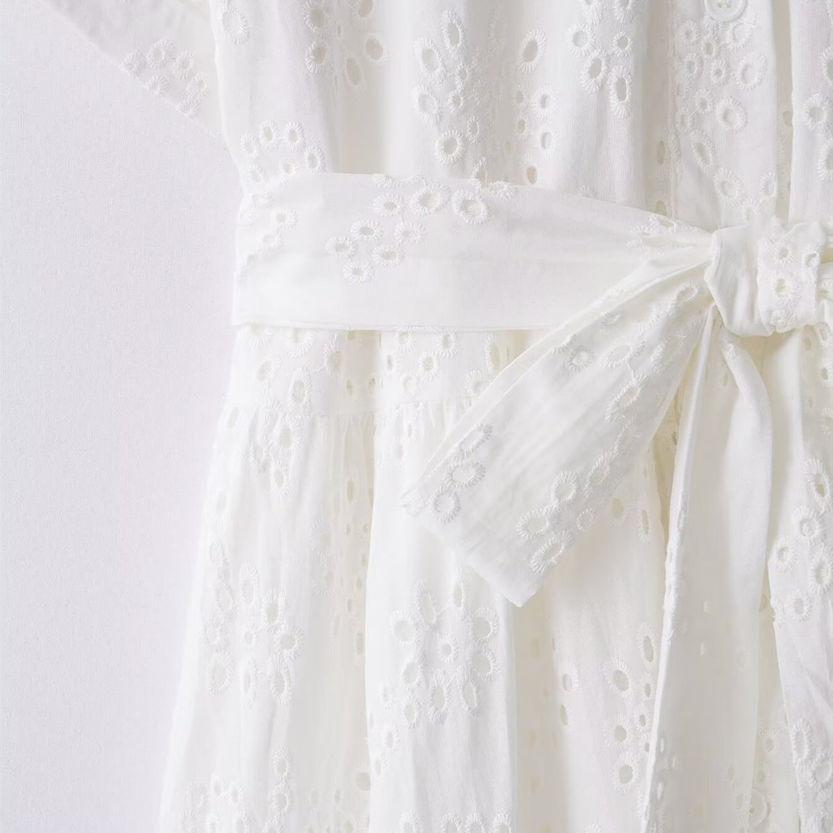 Embroidered Cutout Dress in White - view 4