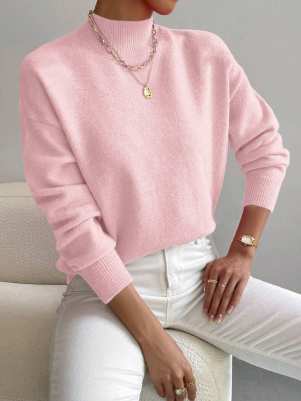 Ribbed Mock-Neck Sweater