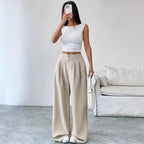 Pantalon de costume femme coupe droite ample