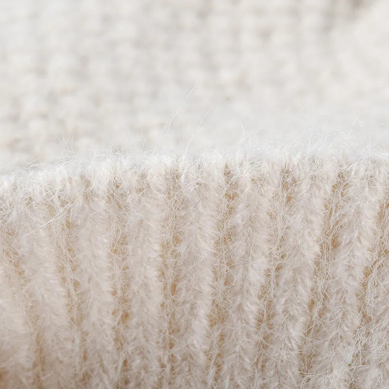 Bow Pom-Pom Thermal Knit Hat