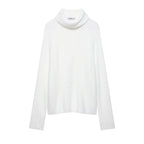 Pull en maille ample à col montant, fendu et de couleur unie