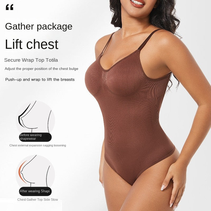 Backless Waist-Trainer Thong Bodysuit