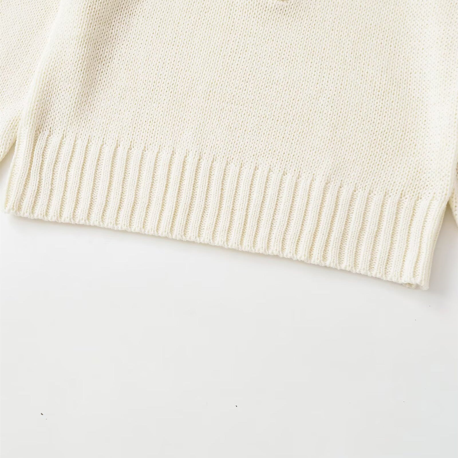 Button-Front Ribbed Knit Sweater