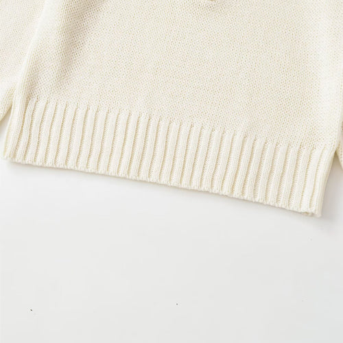 Button-Front Ribbed Knit Sweater