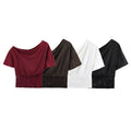 Lace-Trim One-Shoulder Top