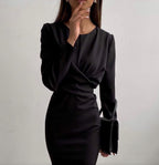 French-Inspired Long-Sleeve Midi Dress — product image 2