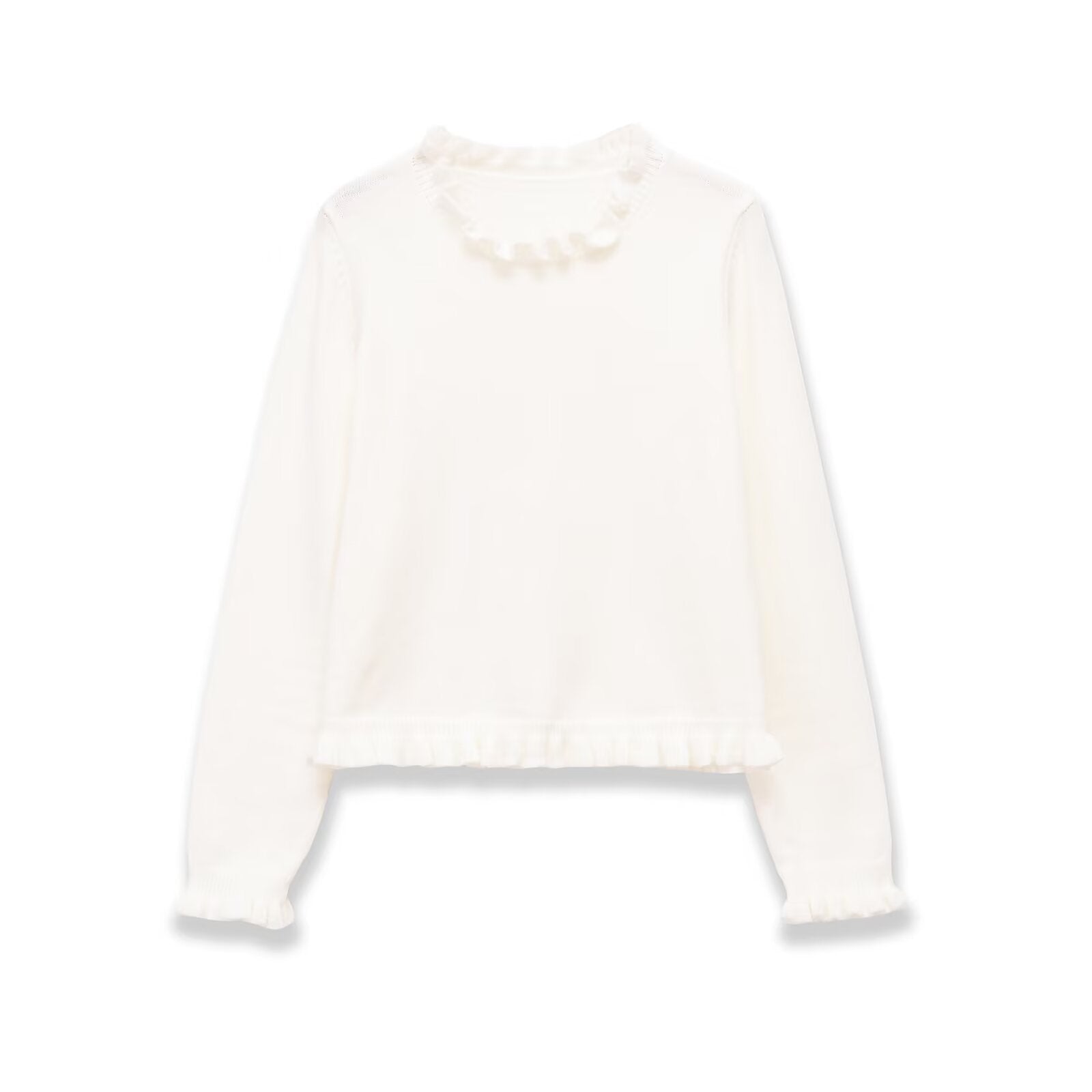 Pull en tricot décoratif minimaliste à superposition d'oreille de bois