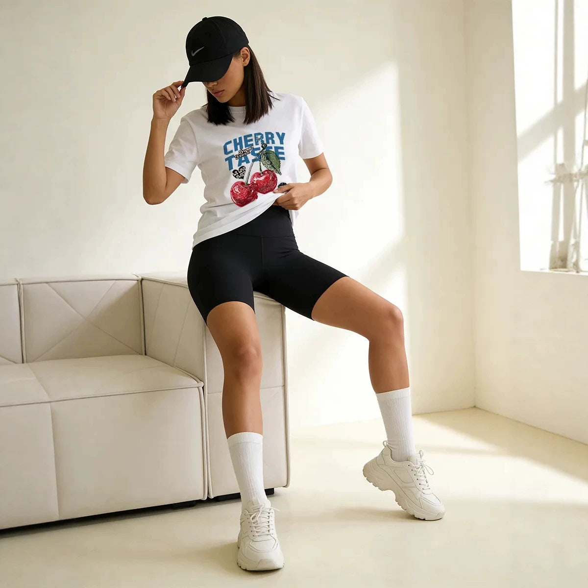 Cherry Graphic Cotton T-Shirt