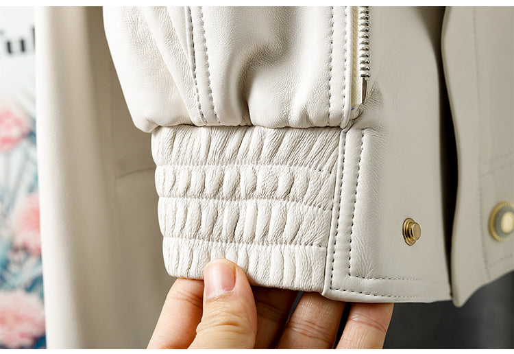 Oversized Genuine Leather Biker Jacket product image 8