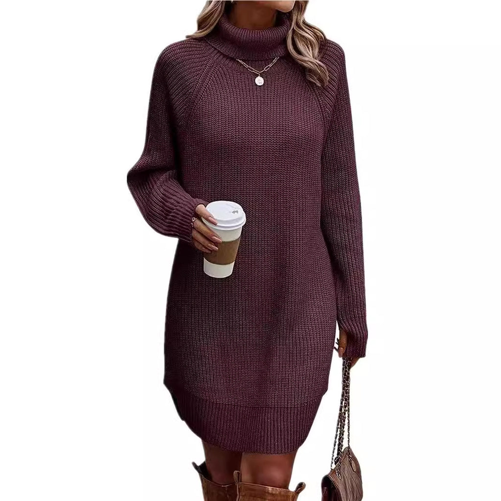 Cutout High-Neck Knit Dress