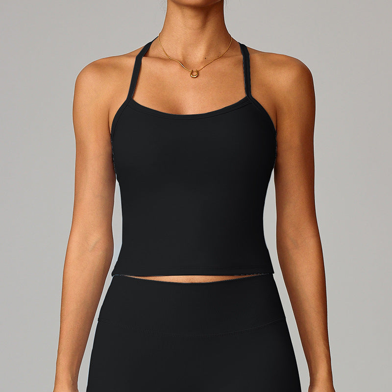 Magnifique gilet de yoga dos, haut de fitness séchant rapidement