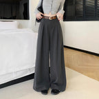High-Waist Tailored Straight-Leg Trousers in Gray - view 2