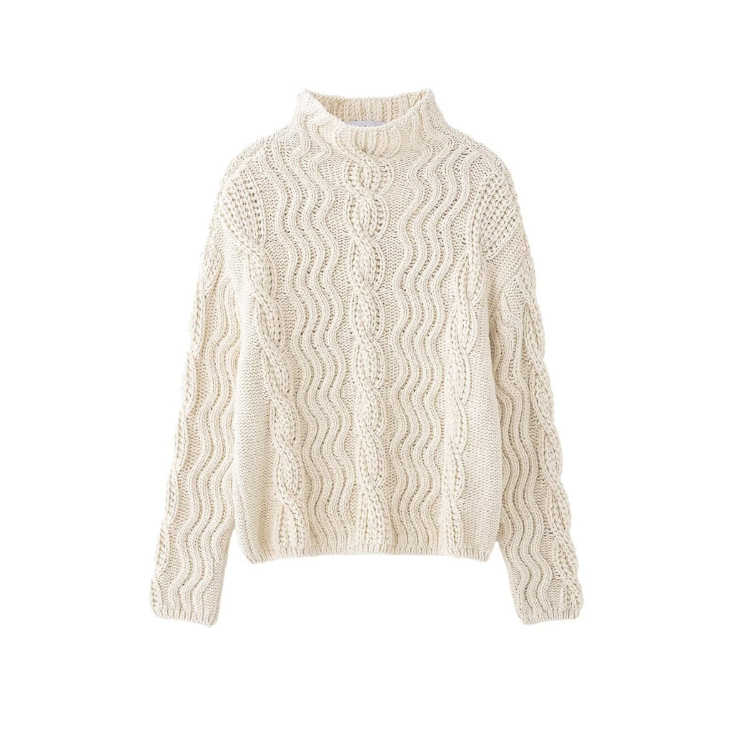 Pull en Laine Tricoté à Motif Île de Loisirs