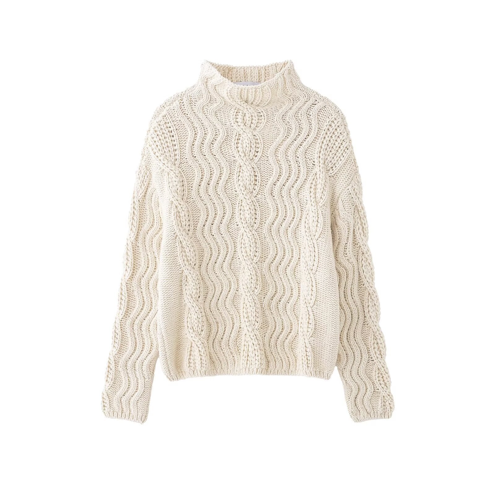 Pull en Laine Tricoté à Motif Île de Loisirs