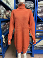 Cutout High-Neck Knit Dress